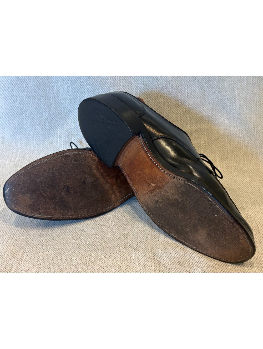 Allen Edmonds Bradley Black Leather Split Toe Derby Shoes 9.5 D Wood Shoe Trees - Picture 10 of 15